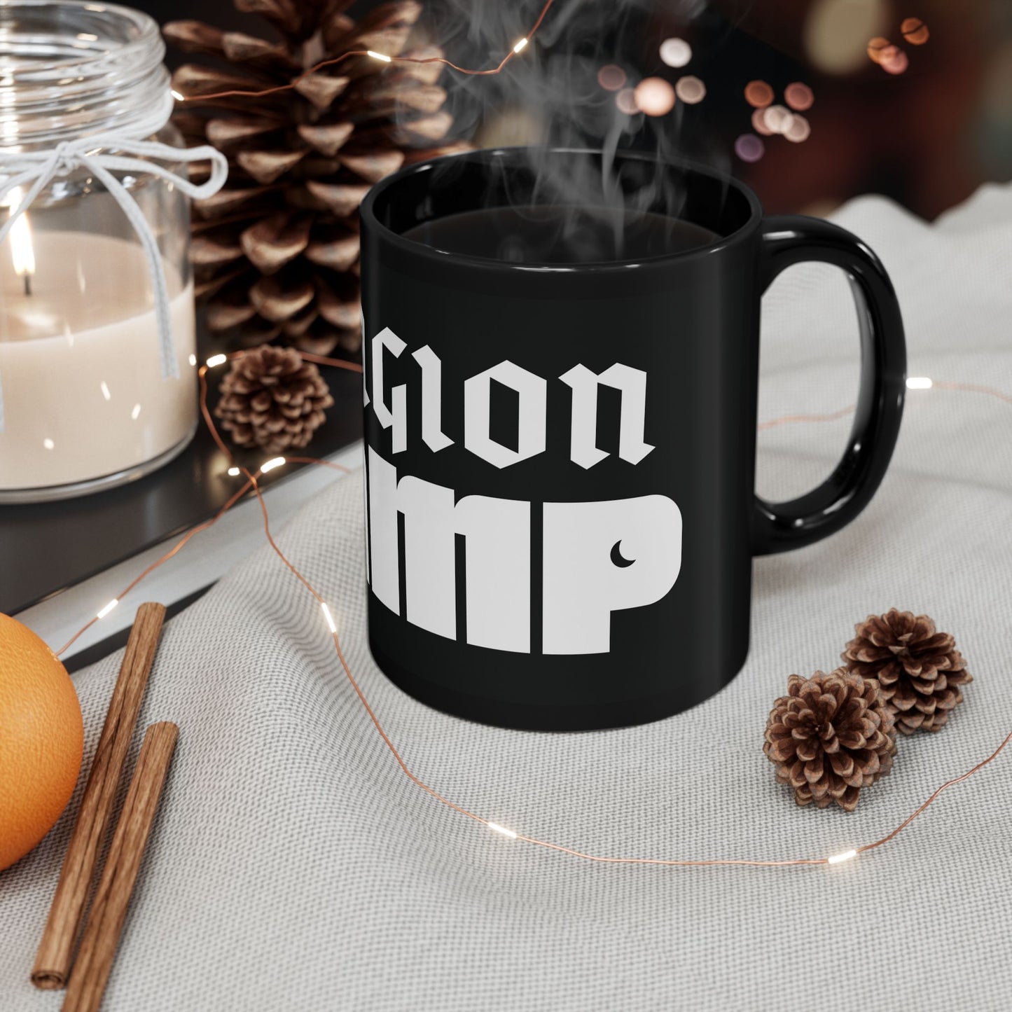 Religion Camp Black Mug