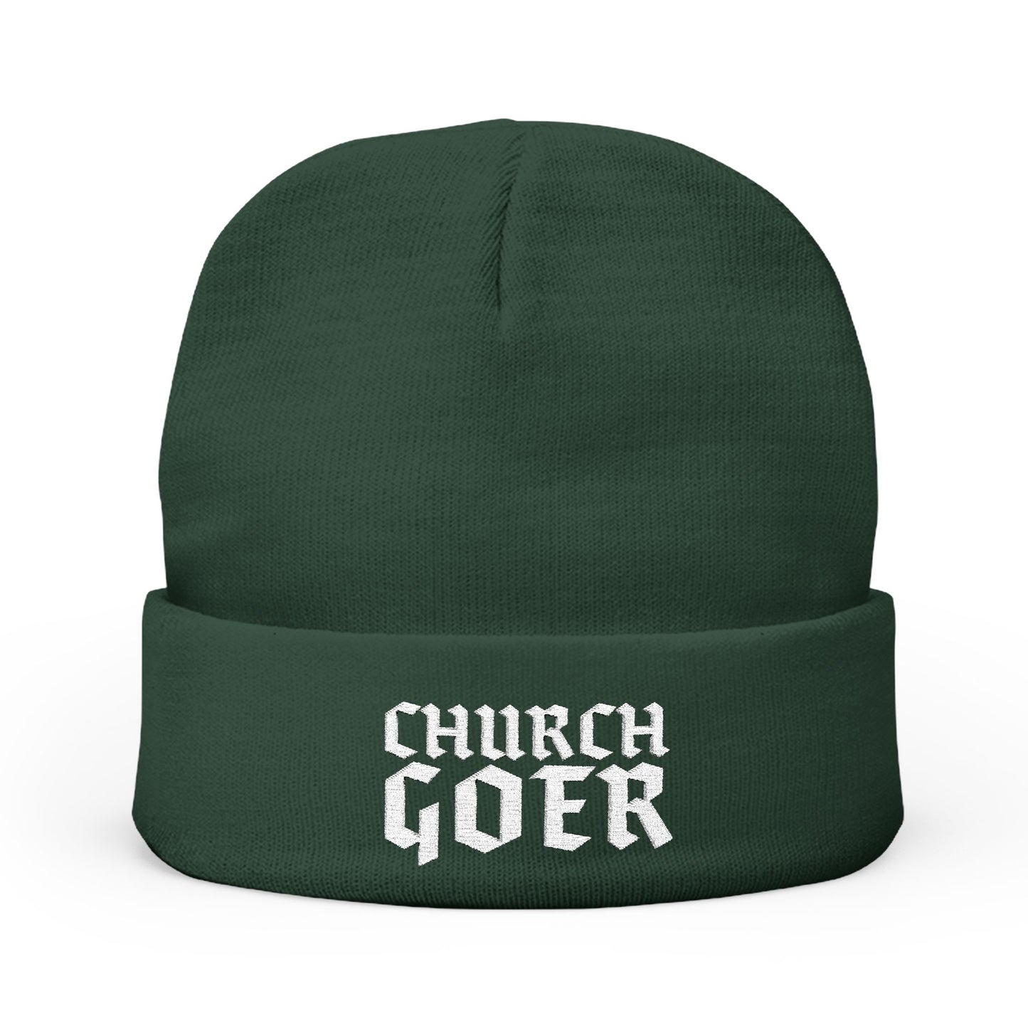 Church Goer Embroidered Knit Beanie
