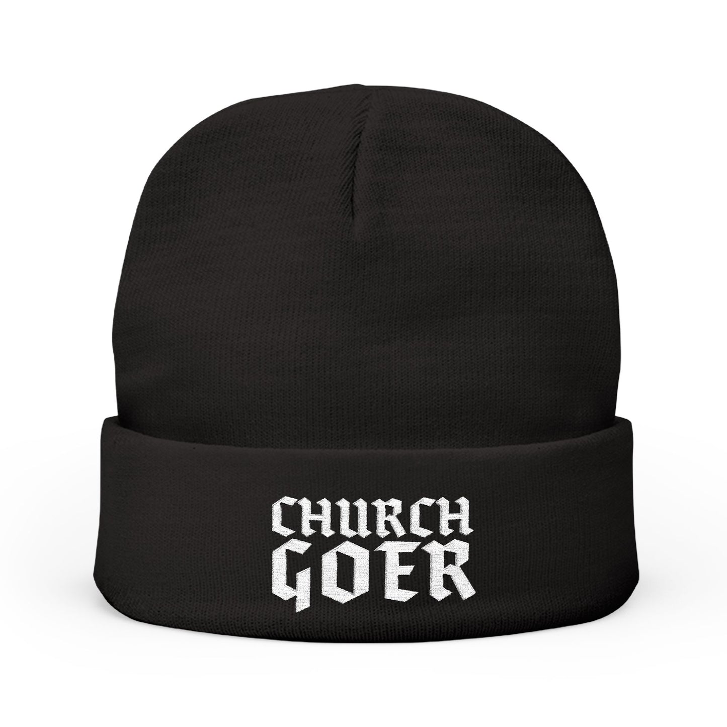 Church Goer Embroidered Knit Beanie