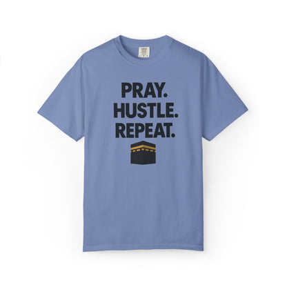 'Pray. Hustle. Repeat.' Islamic Comfort Tee