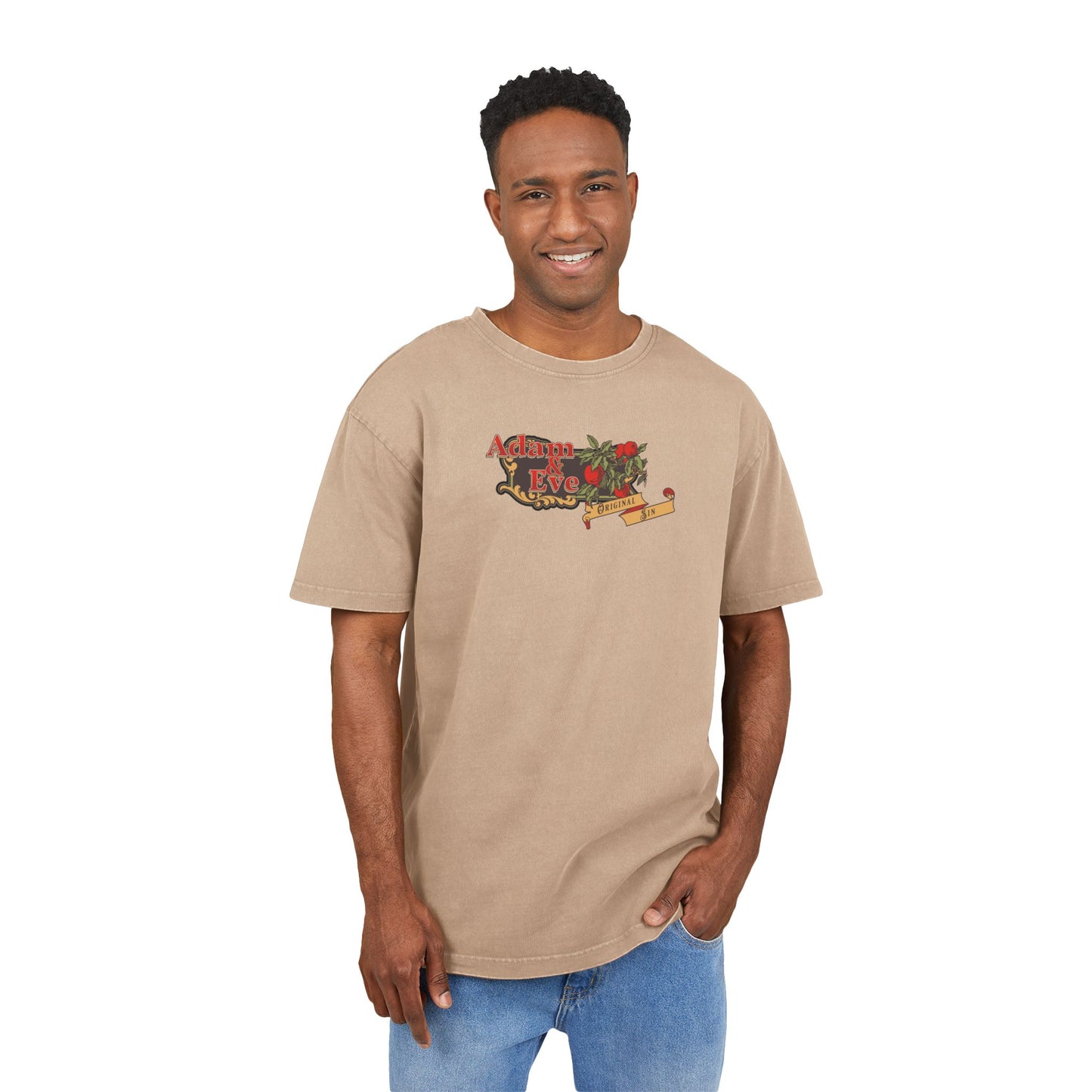'Adam & Eve' Washed Oversized Tee