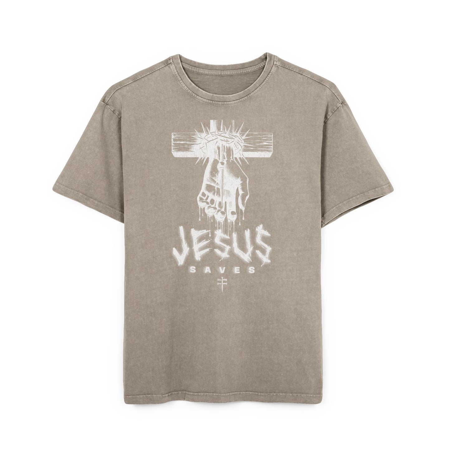 'Jesus Saves' Washed Oversized Tee