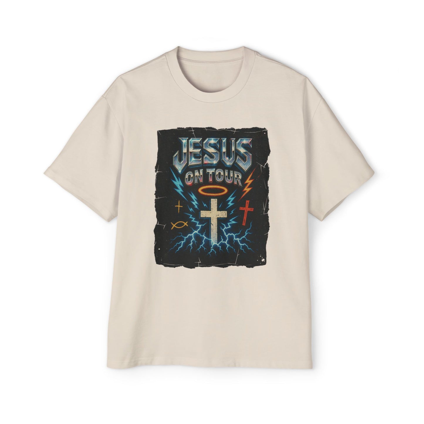 'Jesus on Tour: Holy Thunder' Oversized Tee