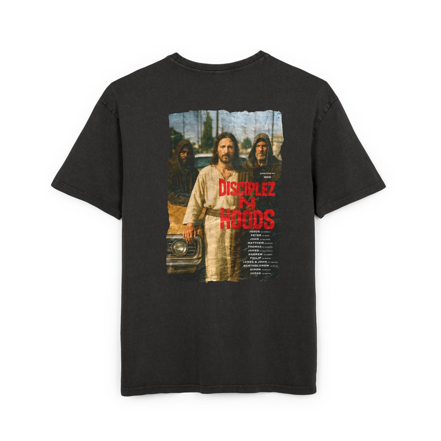 'Disciplez N Hoods' Washed Oversized Tee