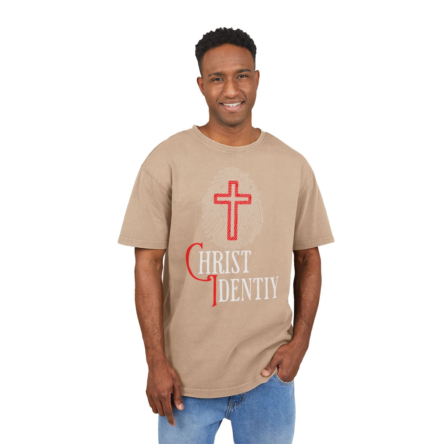 'Christ Identity' Washed Oversized Tee