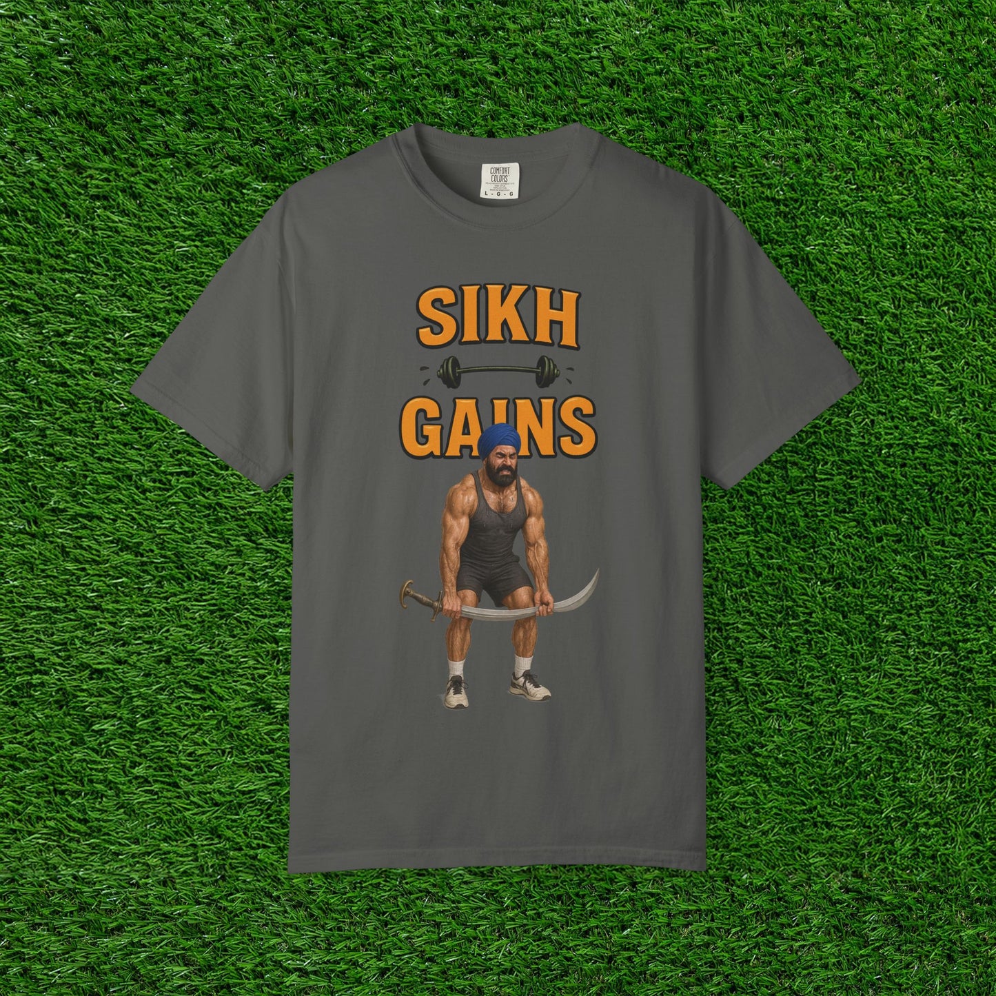 'Sikh Gains' Comfort Tee (Front Design)