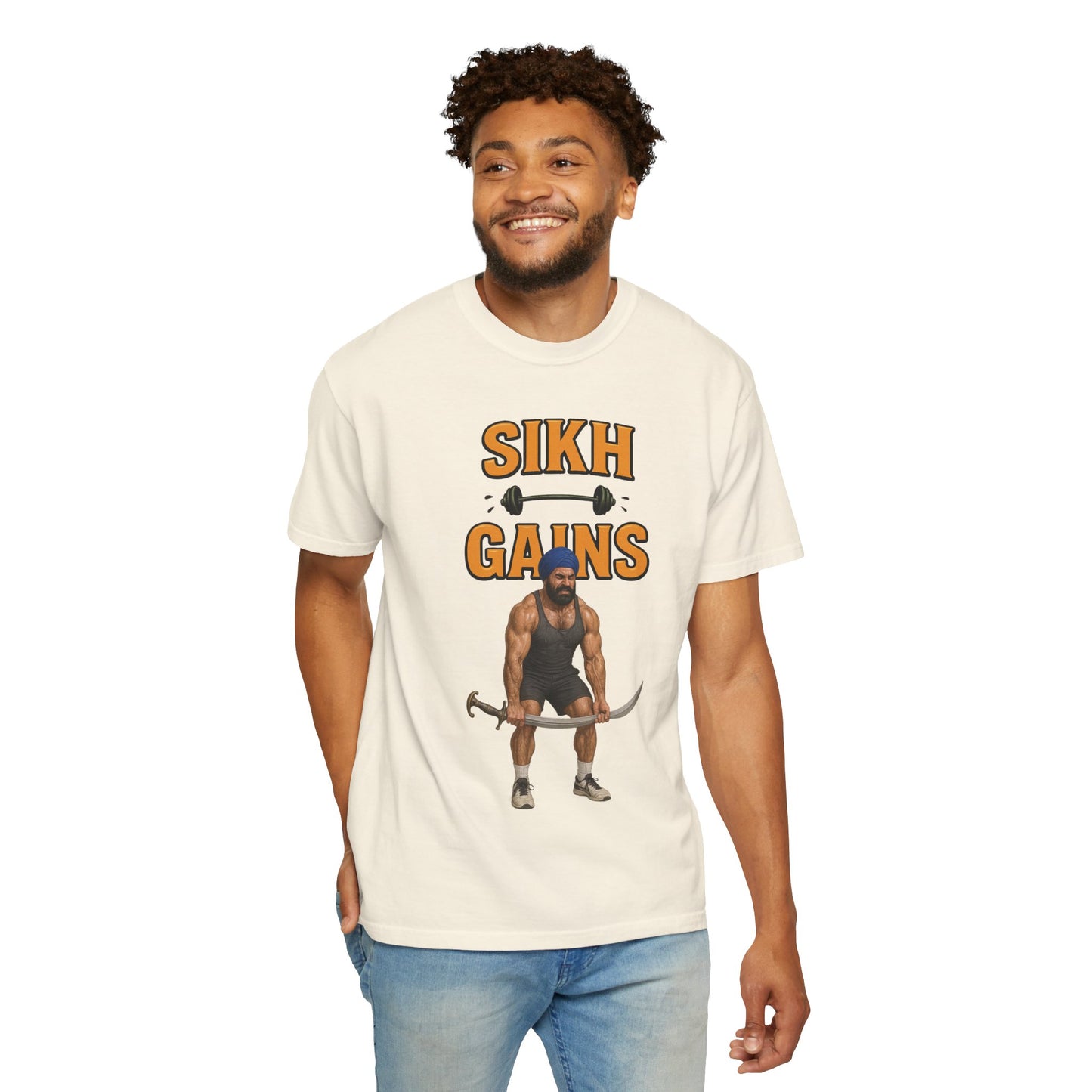 'Sikh Gains' Comfort Tee (Front Design)