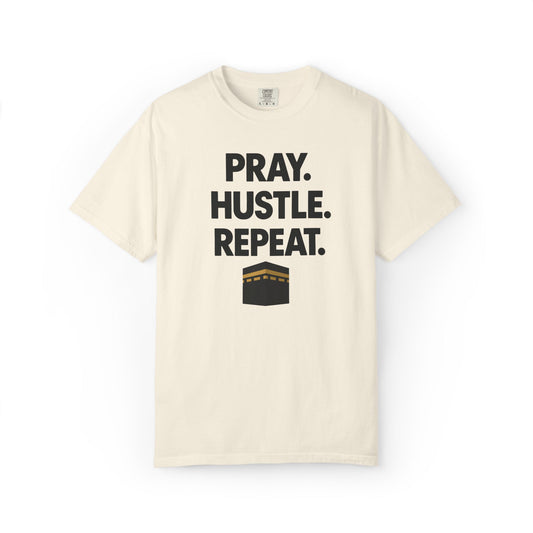 'Pray. Hustle. Repeat.' Islamic Comfort Tee