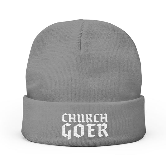 Church Goer Embroidered Knit Beanie