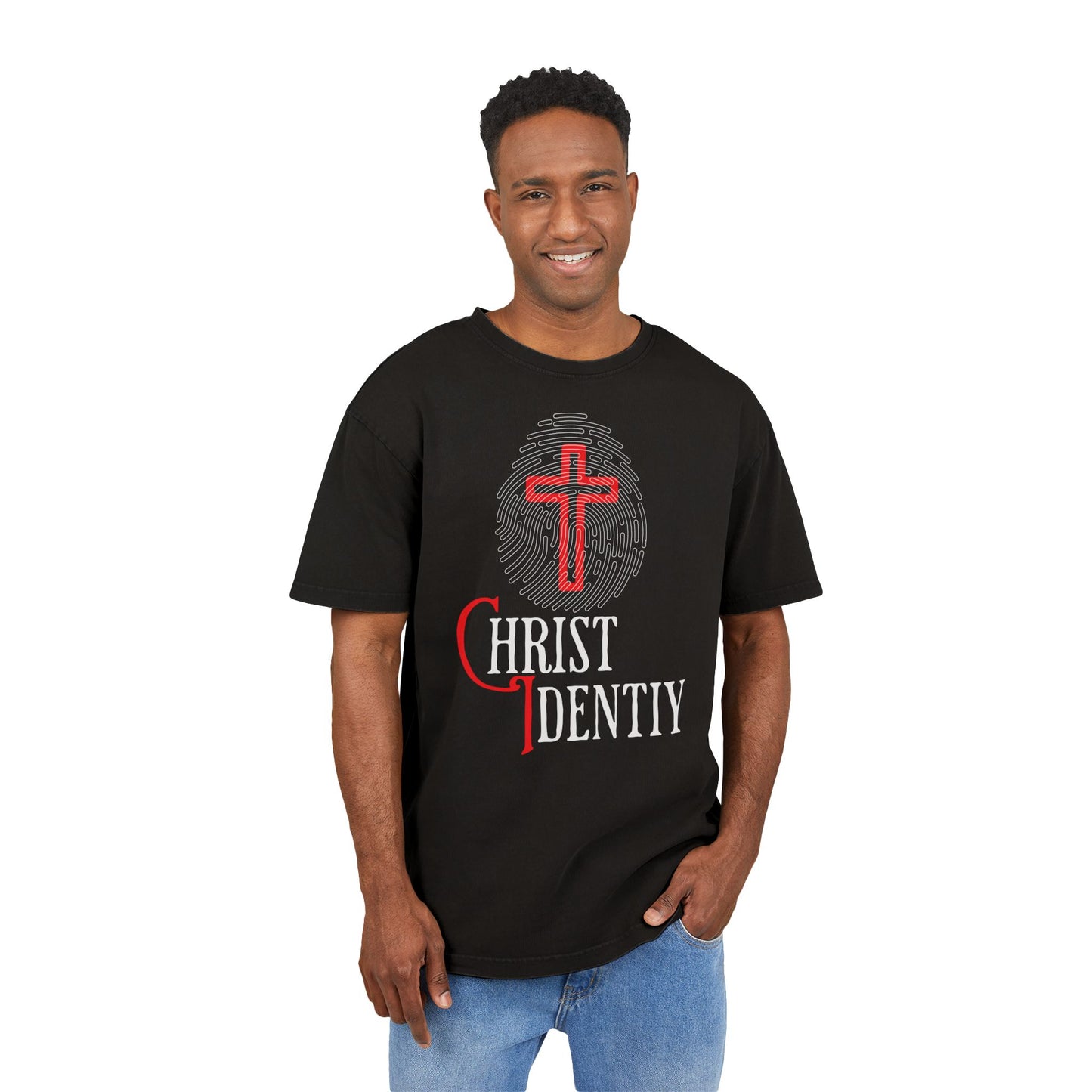 'Christ Identity' Washed Oversized Tee