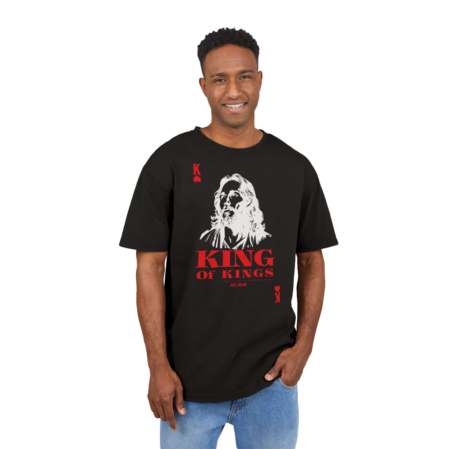 'King of Kings' Washed Oversized Tee