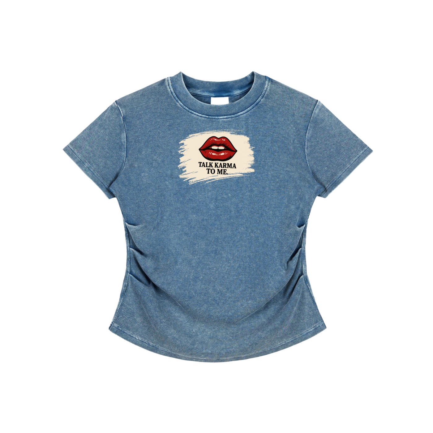 'Talk Karma to Me' Vintaged-Wash Bodycon Tee
