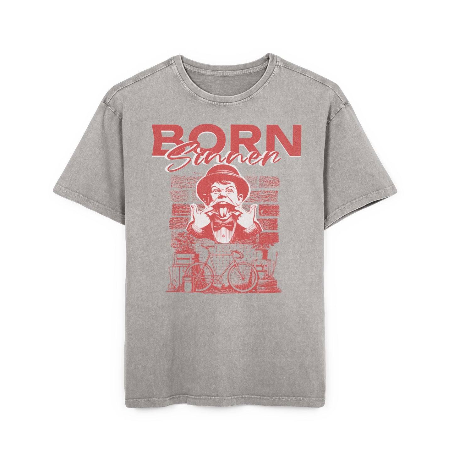 'Born Sinner' Washed Oversized Tee