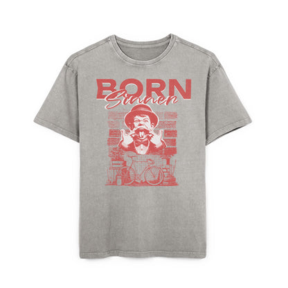 'Born Sinner' Washed Oversized Tee