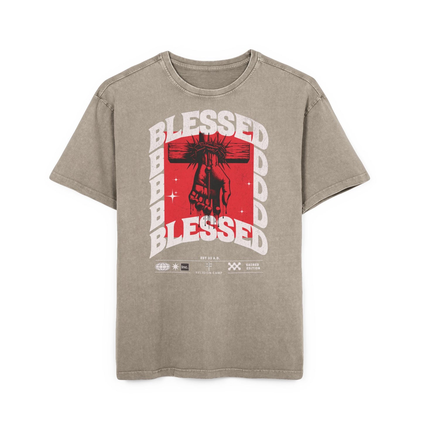 'Blessed' Washed Oversized Tee