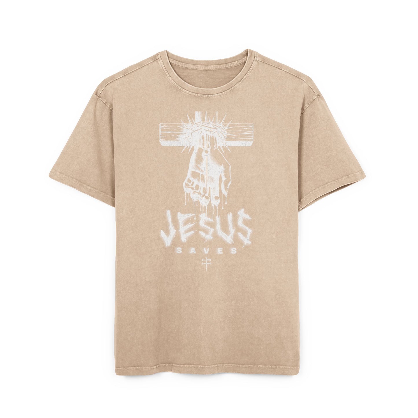 'Jesus Saves' Washed Oversized Tee