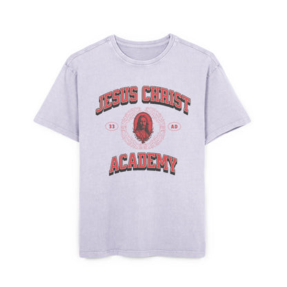 'Jesus Christ Academy' Washed Oversized Tee