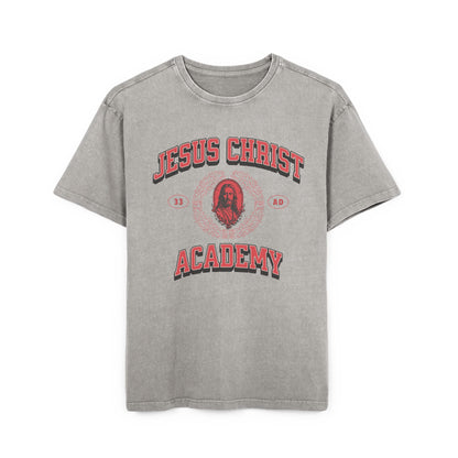 'Jesus Christ Academy' Washed Oversized Tee