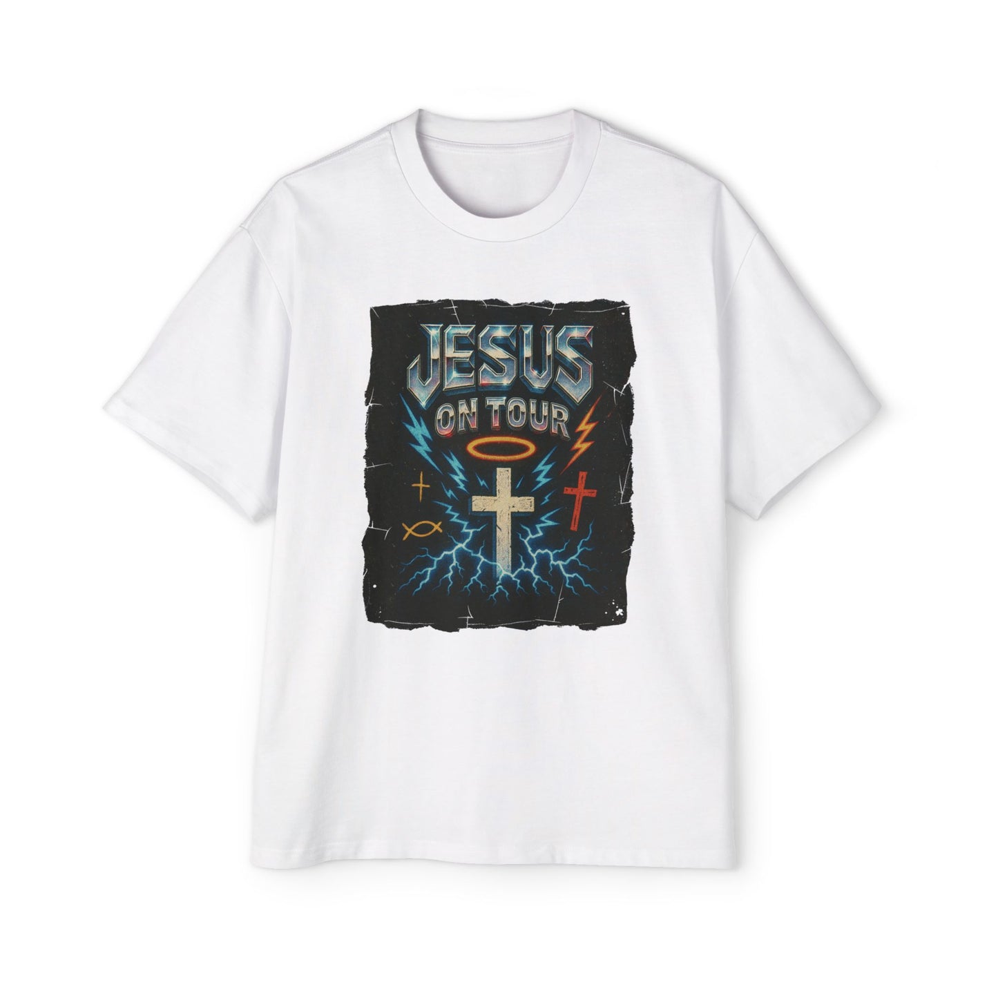 'Jesus on Tour: Holy Thunder' Oversized Tee