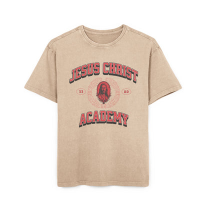 'Jesus Christ Academy' Washed Oversized Tee