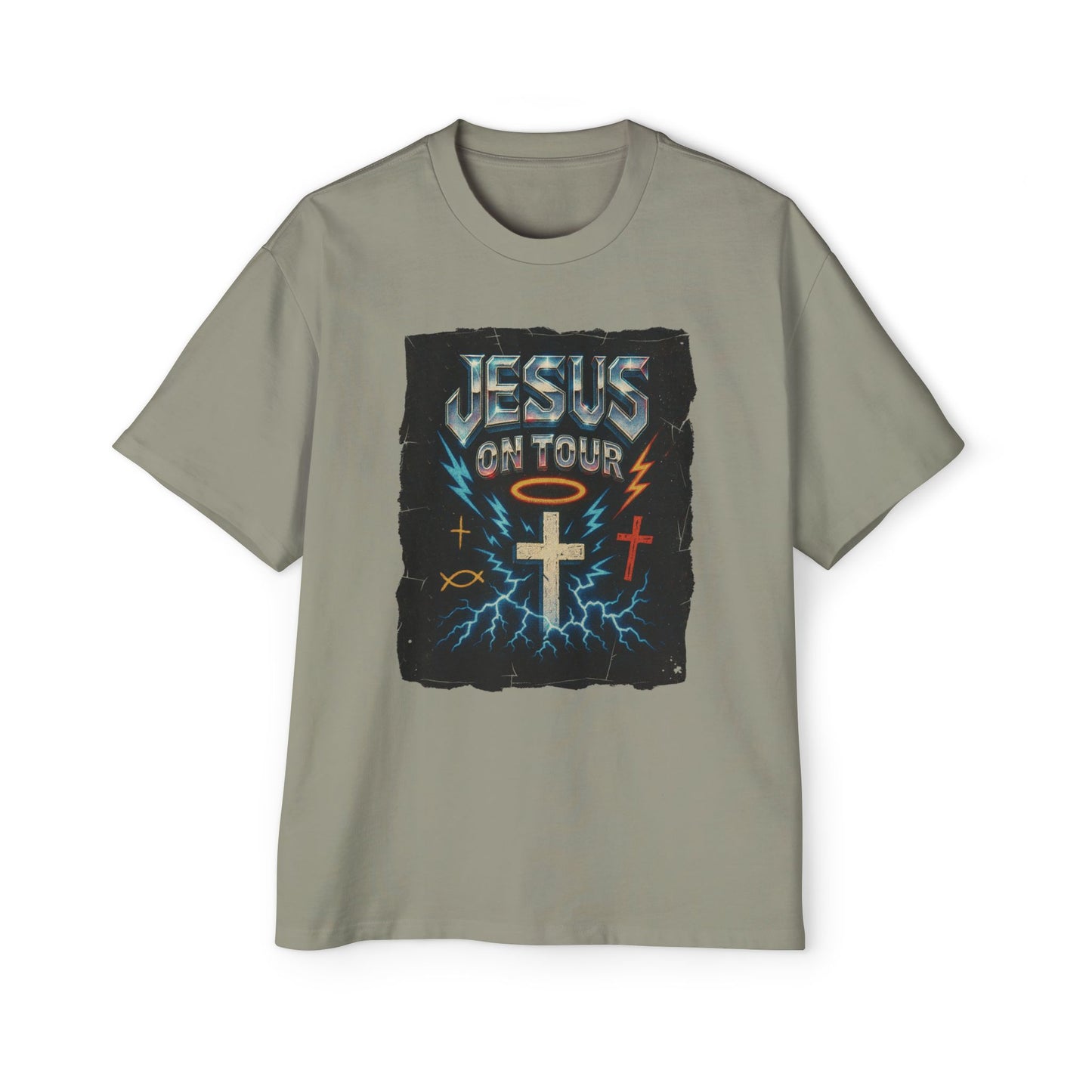 'Jesus on Tour: Holy Thunder' Oversized Tee