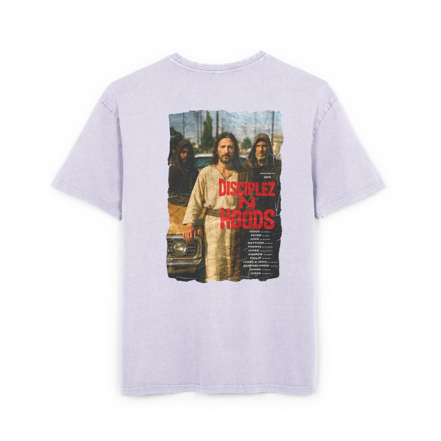 'Disciplez N Hoods' Washed Oversized Tee