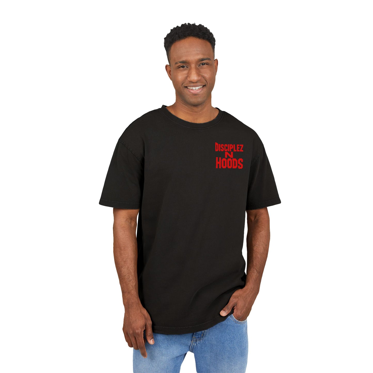 'Disciplez N Hoods' Washed Oversized Tee