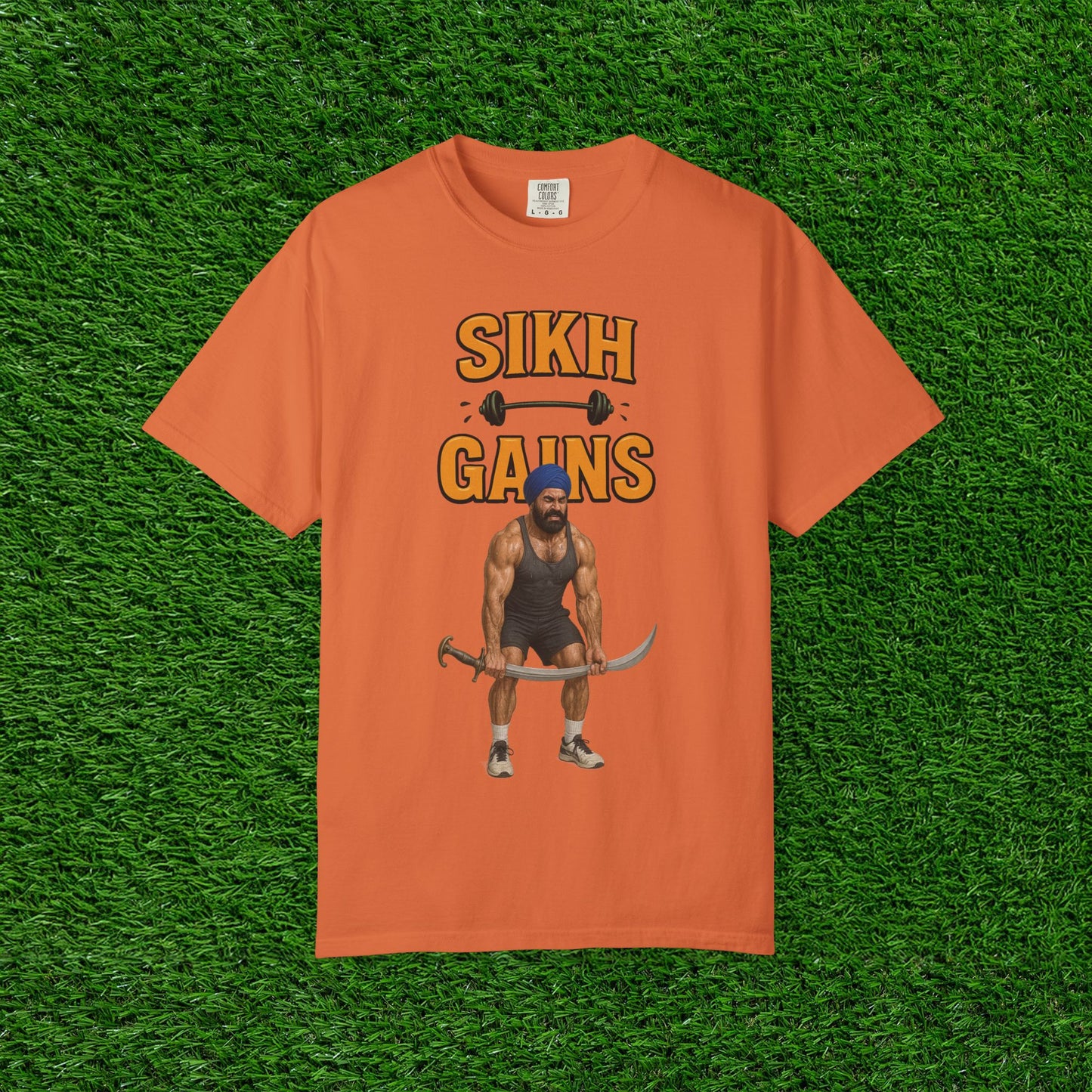'Sikh Gains' Comfort Tee (Front Design)