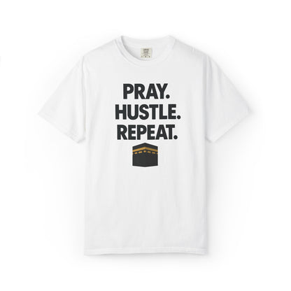 'Pray. Hustle. Repeat.' Islamic Comfort Tee