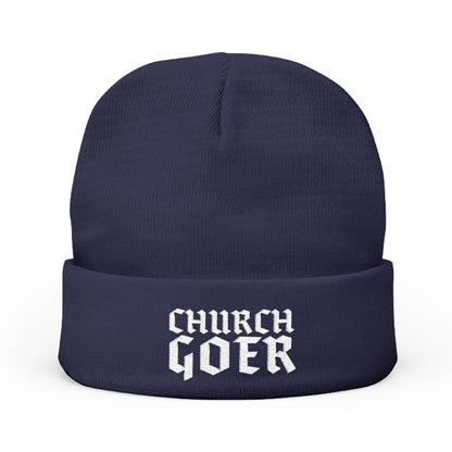 Church Goer Embroidered Knit Beanie