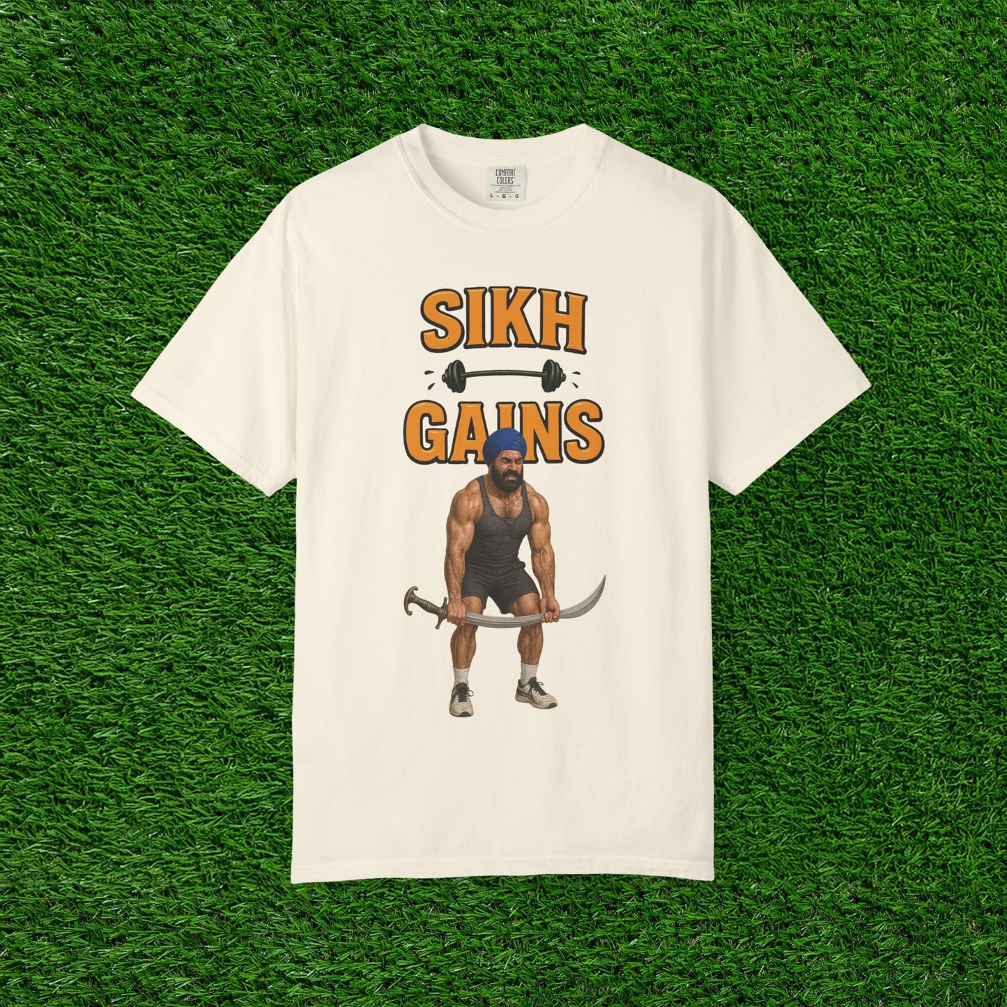 'Sikh Gains' Comfort Tee (Front Design)