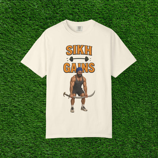 'Sikh Gains' Comfort Tee (Front Design)