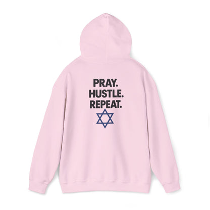 'Pray. Hustle. Repeat.' Judaism Hoodie