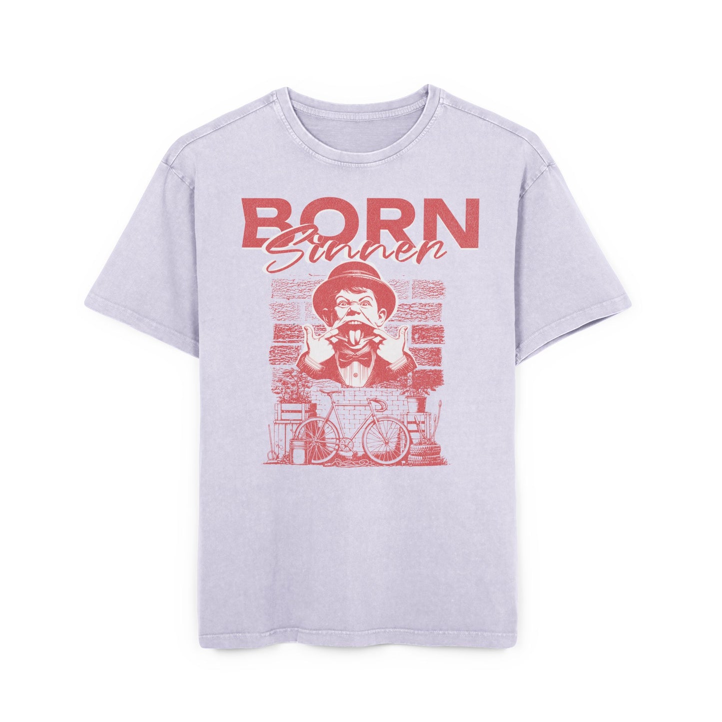 'Born Sinner' Washed Oversized Tee