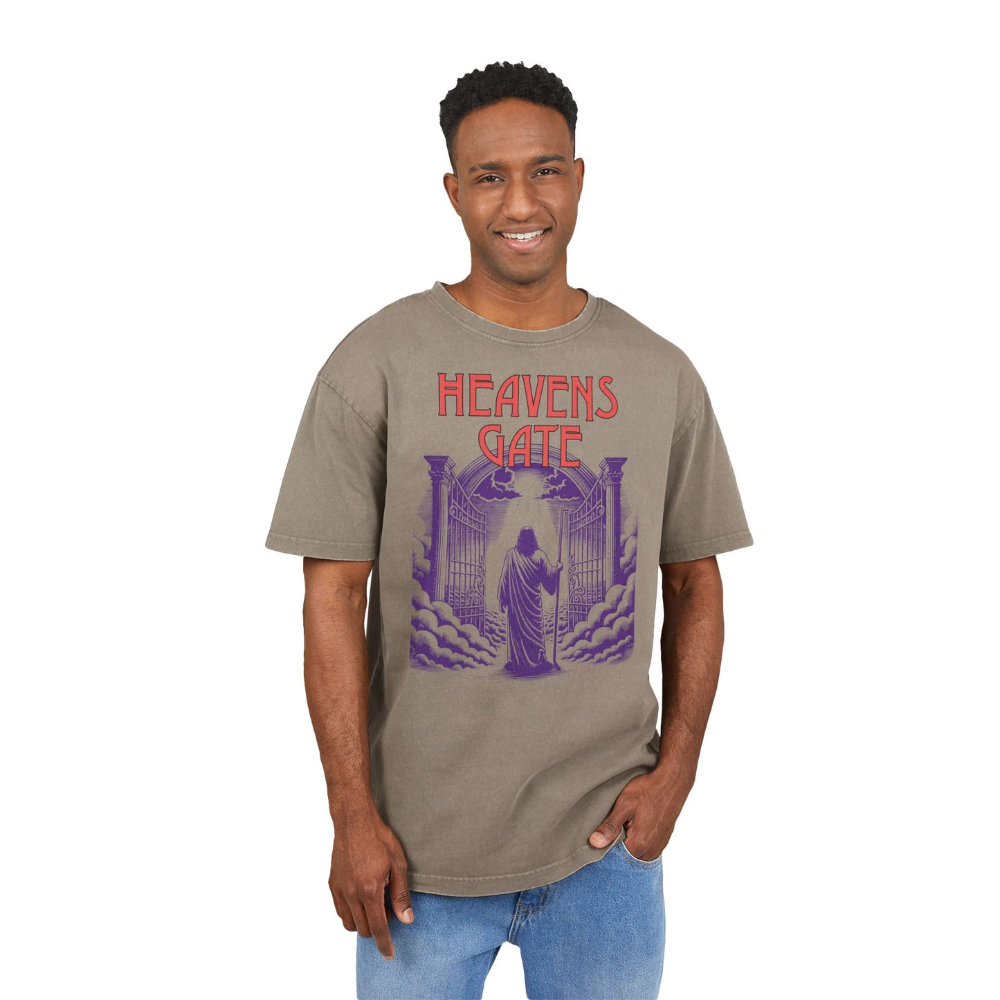 'Heavens Gate' Washed Oversized Tee