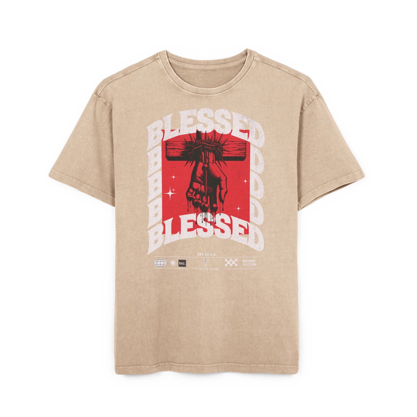 'Blessed' Washed Oversized Tee