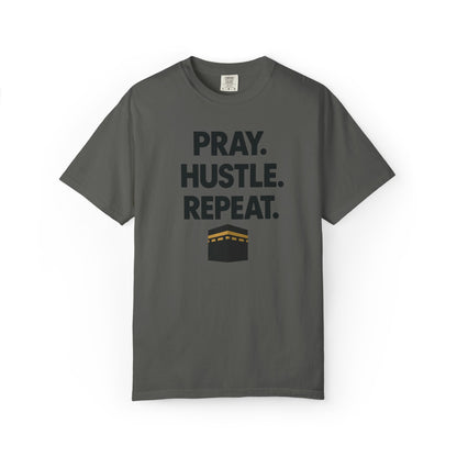 'Pray. Hustle. Repeat.' Islamic Comfort Tee