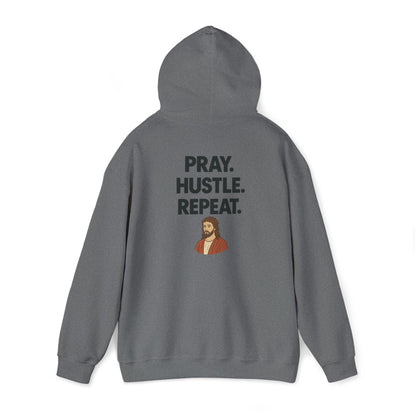 'Pray. Hustle. Repeat.' Christian Hoodie