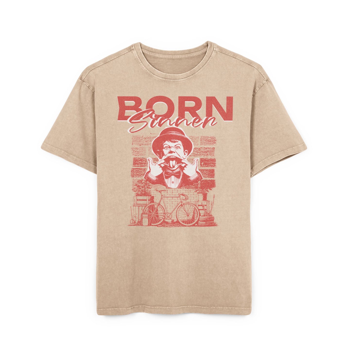 'Born Sinner' Washed Oversized Tee