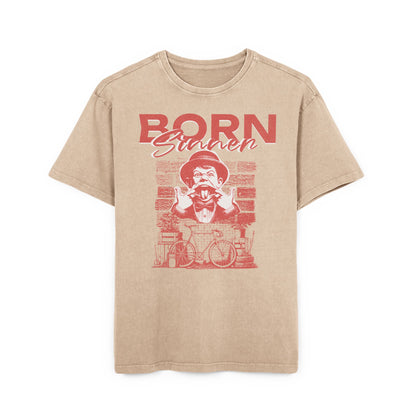 'Born Sinner' Washed Oversized Tee