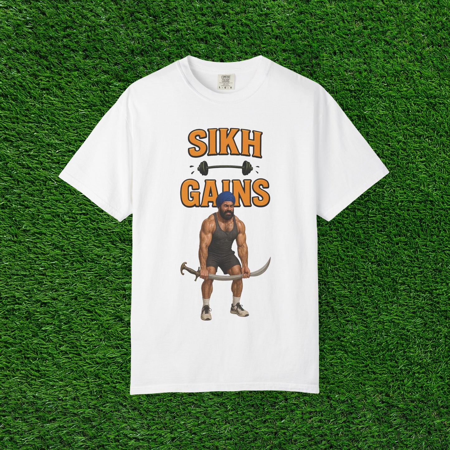 'Sikh Gains' Comfort Tee (Front Design)