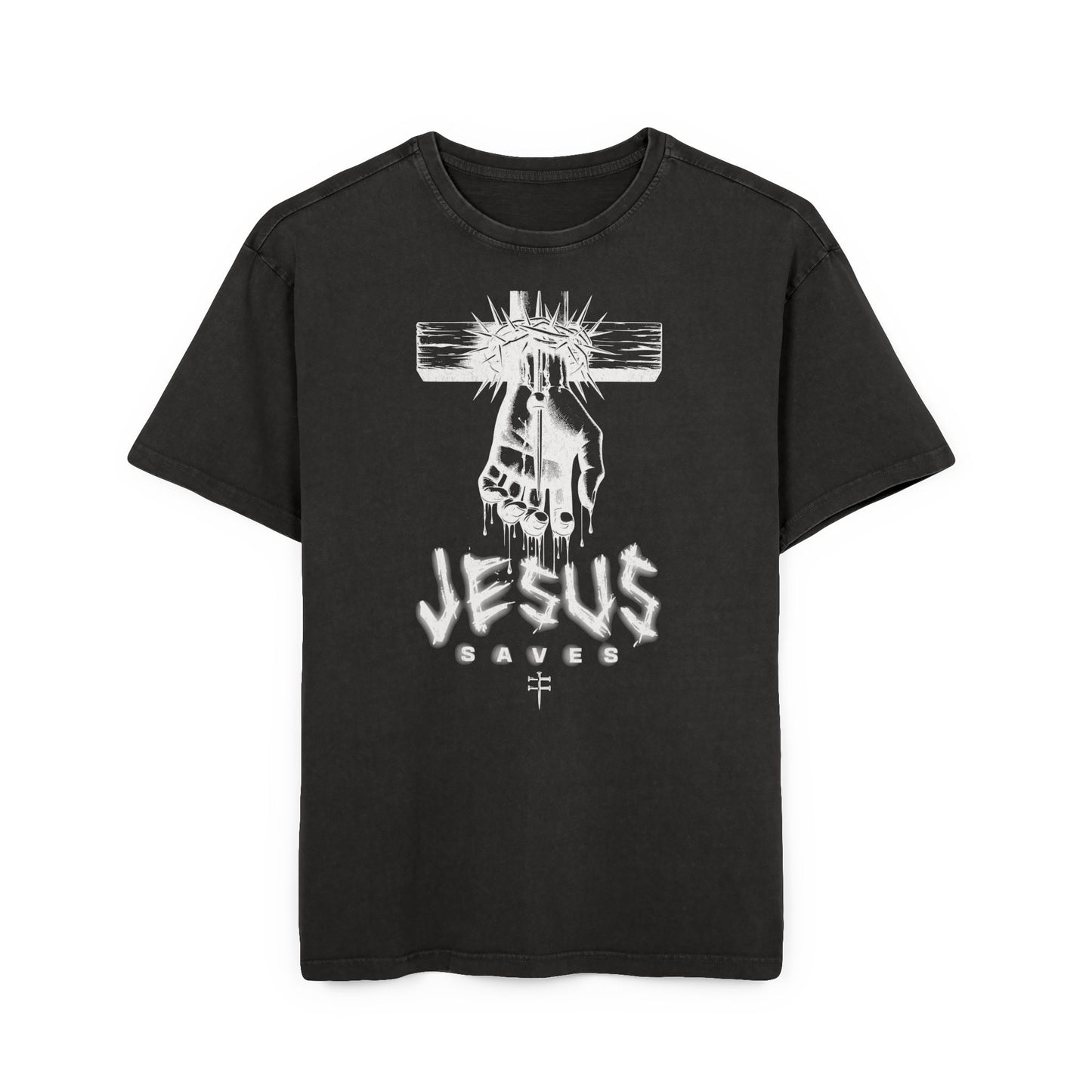 'Jesus Saves' Washed Oversized Tee