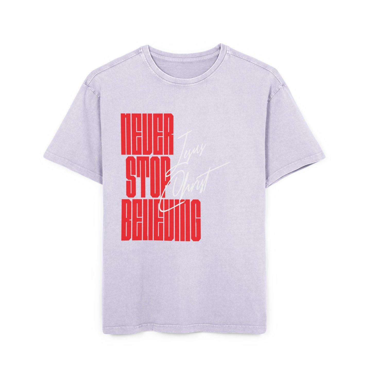 'Never Stop Believing' Washed Oversized Tee