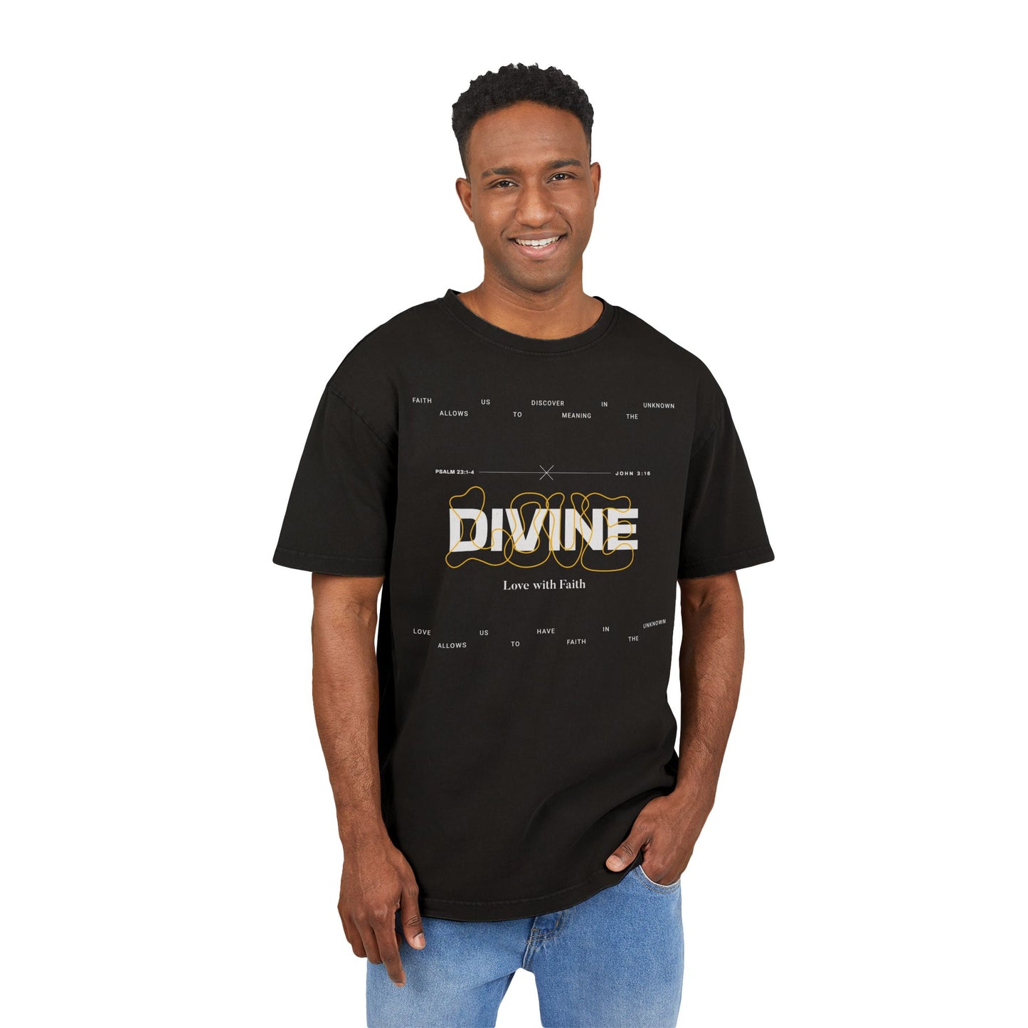 'Divine Love' Washed Oversized Tee