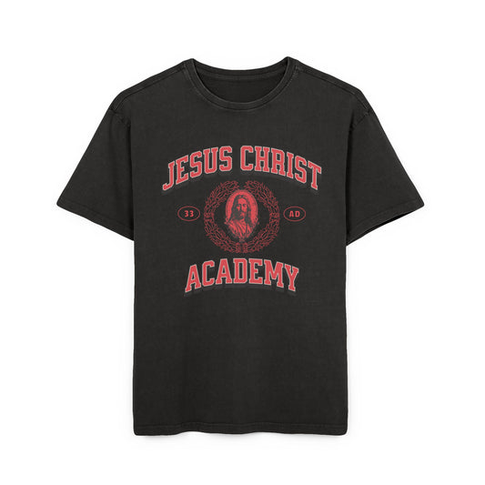 'Jesus Christ Academy' Washed Oversized Tee
