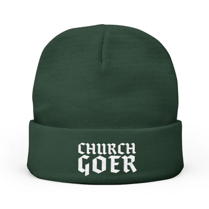 Church Goer Embroidered Knit Beanie