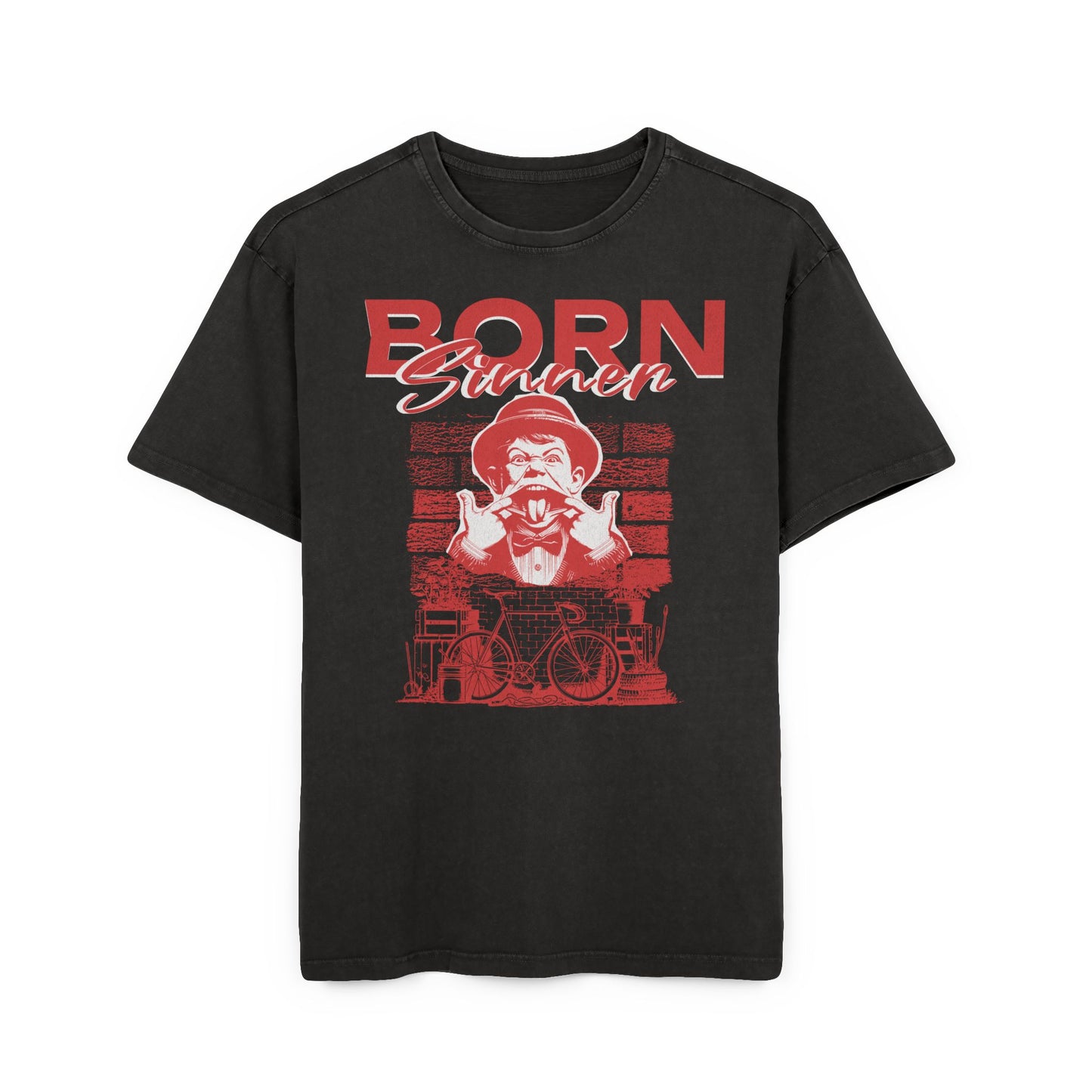 'Born Sinner' Washed Oversized Tee