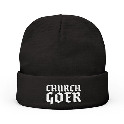 Church Goer Embroidered Knit Beanie