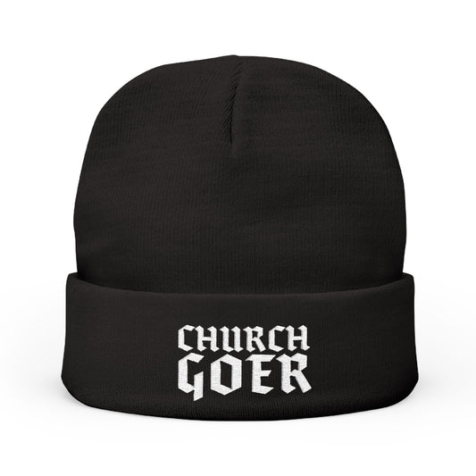 Church Goer Embroidered Knit Beanie