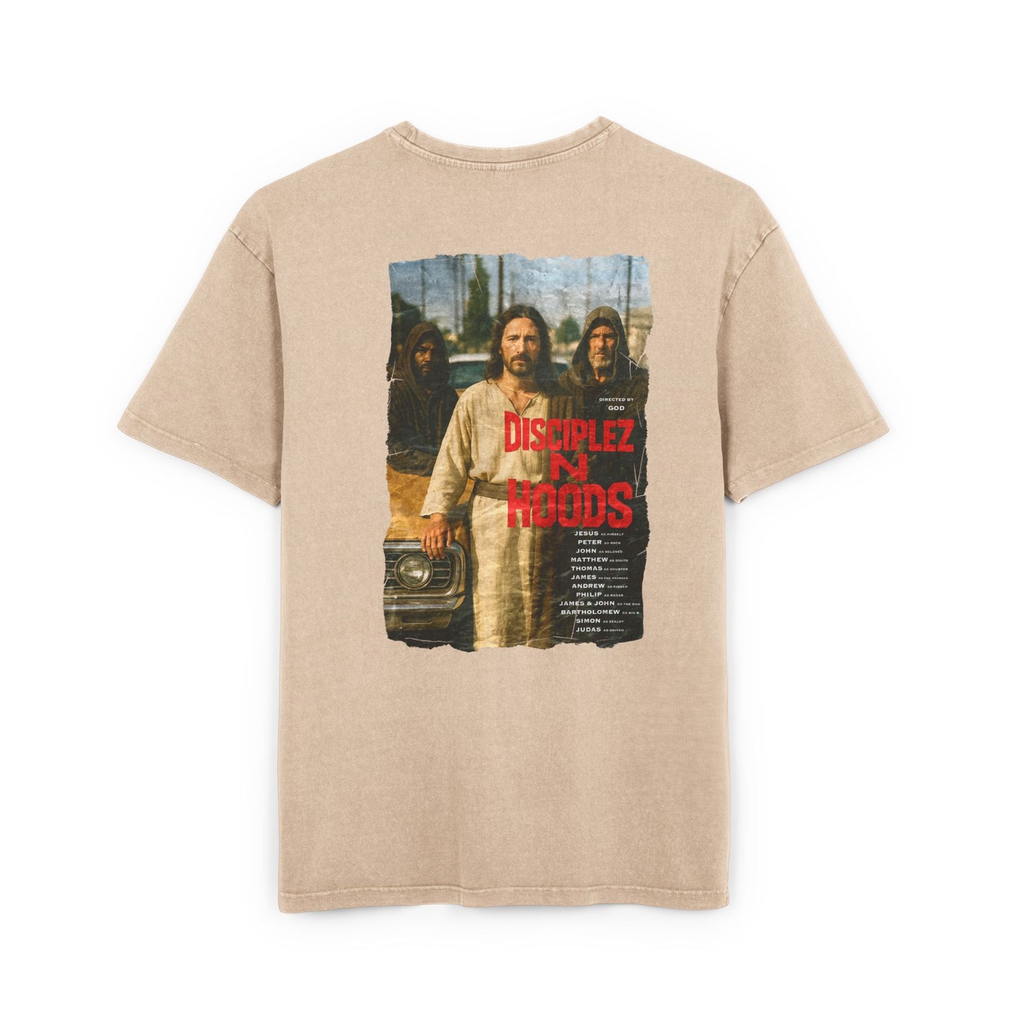 'Disciplez N Hoods' Washed Oversized Tee